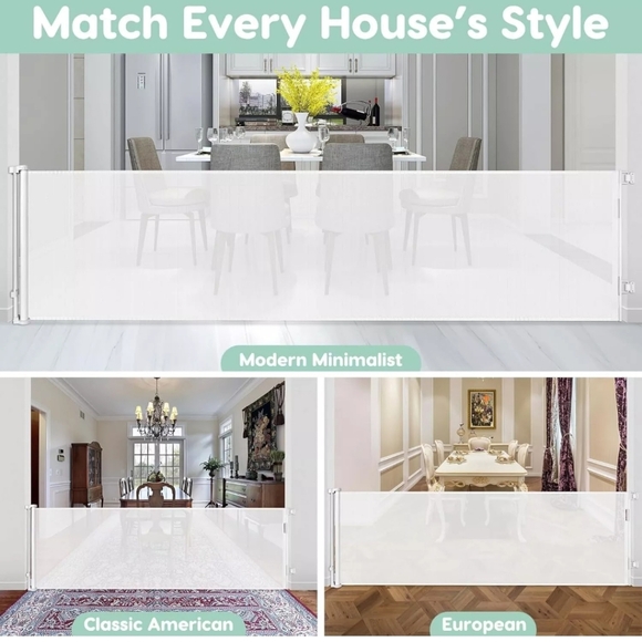 175" x 35" Extra Wide Retractable Baby Pet Gate Room Divider - Picture 3 of 8